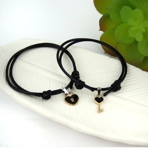 "Couples" "Best Friends" Lock & Key Rope Bracelets